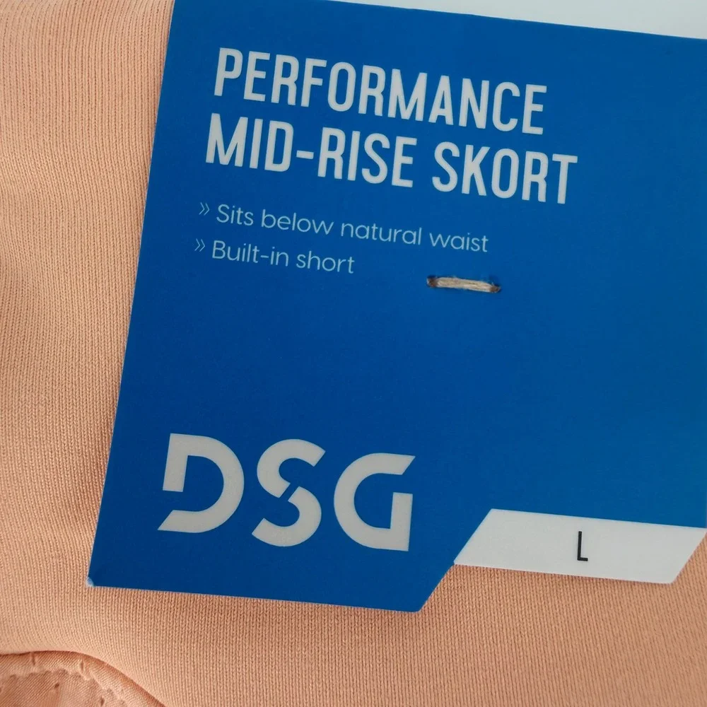 DSG Girls Large 14 Lightweight Stride Skort Peach Orange Mid-Rise Athletic‎ NEW